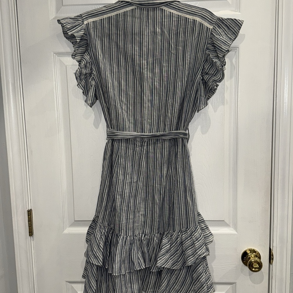 Rebecca Taylor Striped Ruffle Dress - Picture 6 of 12